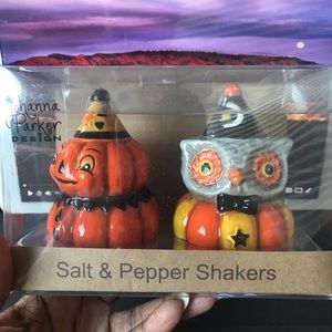Johanna Parker Design - Jack O Lantern 🎃 & Owl 🦉 Salt and pepper shakers.